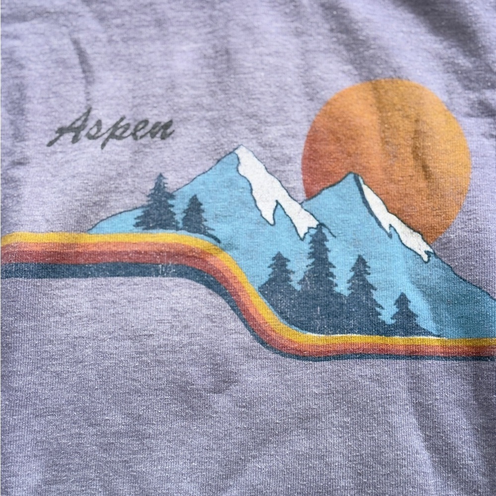 Aviator Nation ASPEN MOUNTAIN RELAXED CREW SWEATSHIRT - FADED GRAPE - Picture 4 of 9